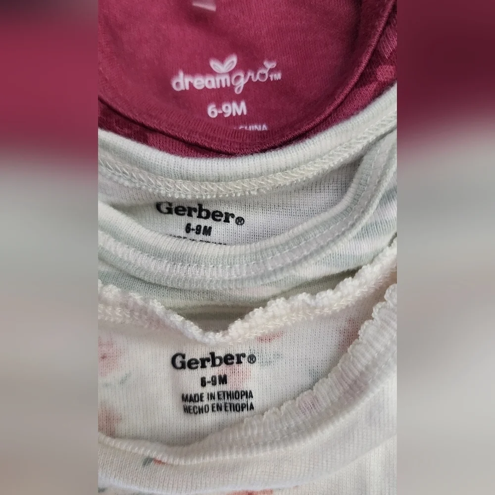 Gerber Pink, White, and Cream Bodysuits Set